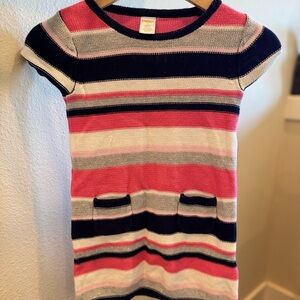 Gymboree Striped Pink and Navy Casual Dress